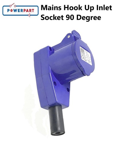 Mains hook inlet socket 90 - hook, up